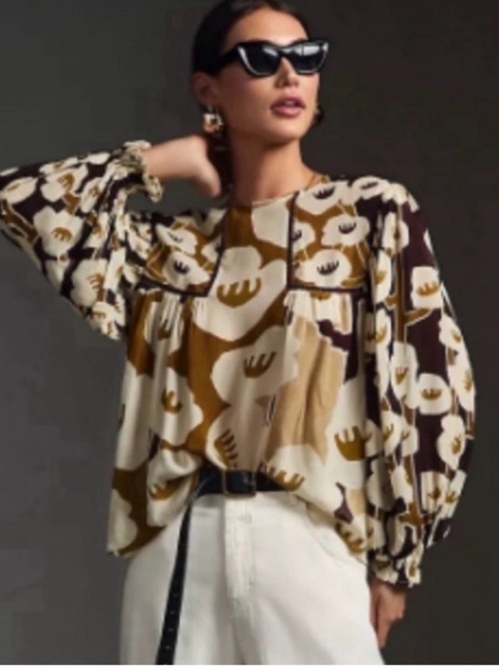 BL-NK London for Anthropologie Miranda Peasant Blouse Bl^nk Small